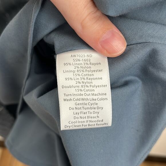 ATM Anthony Thomas Melillo Linen Racerback Metallic Stripe Chambray Dress - Med - Picture 12 of 14